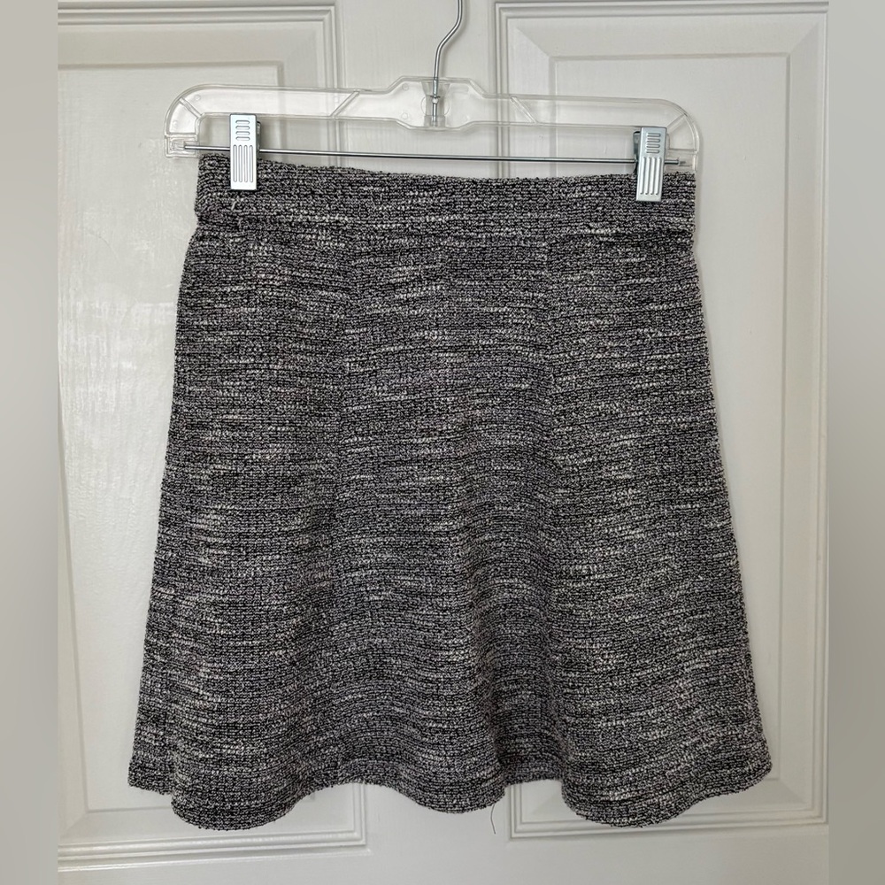 LOFT Black and White Mini Skater Skirt